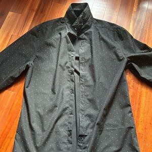 H&M Dress Shirt, Button Up, Black pattern
